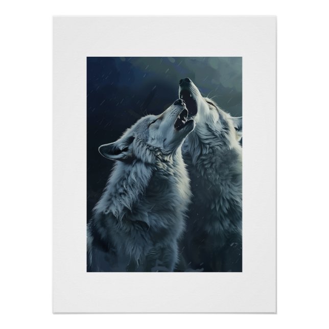 Póster PS Nature Designs, Howling Wolves Poster Art (Frente)