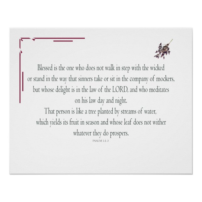 Póster PSALM 1, does not walk in step with the wicked (Frente)