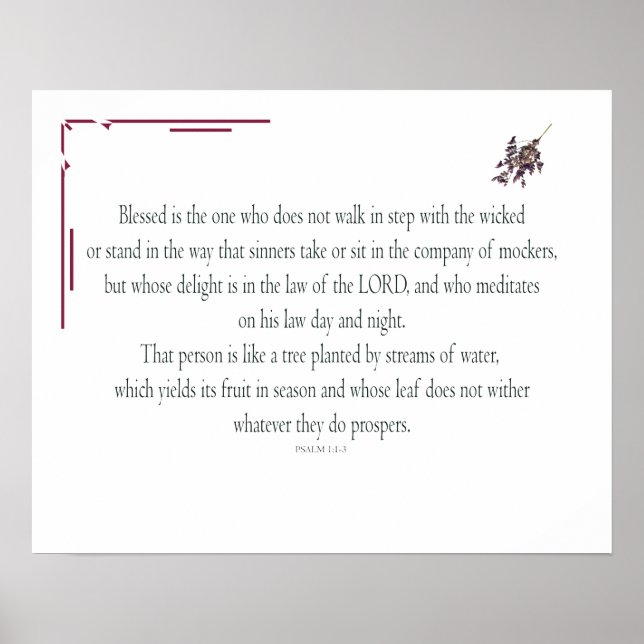Poster PSALM 1, não caminha em pé com o (Frente)