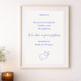 Poster Psalm 23 Christian Wall Art | God Cares of Me