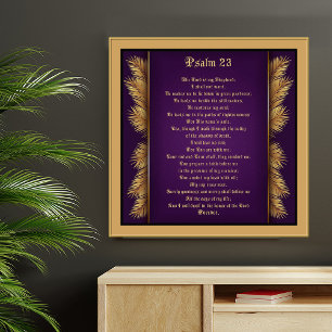 Poster Psalm 23 - Escritura de Bíblias Dourada Meias Gicl