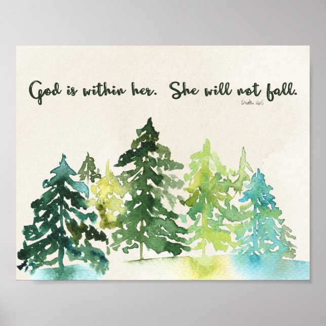 Poster Psalm 46:5 Bible Verse wall Art (Frente)