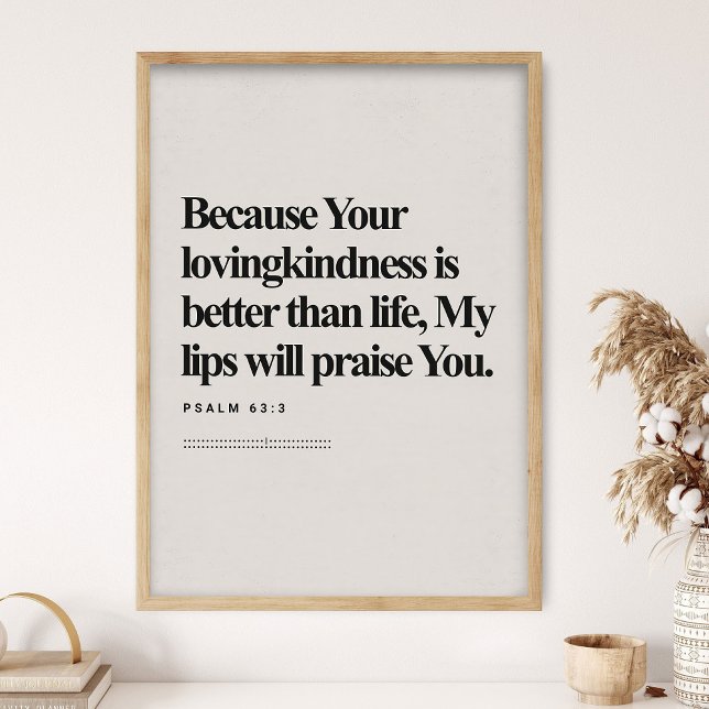 Poster Psalm 63:3, Bible Verse, Modern Bible, Scripture  (Criador carregado)