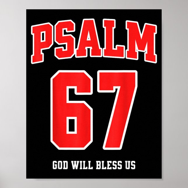 Poster Psalm 67 God Will Bless Us Varsity Number 67  (Frente)