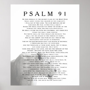 Poster Psalm 91 Lion Christian Bíblia Verse Art