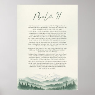 Poster Psalm 91 Mountain Vertical Impressão: Script Crist