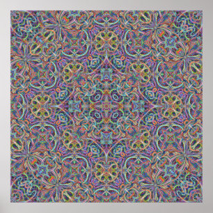Poster psicadélico da mandala de Knortation Knexu