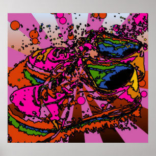 Poster psicadélico da sapatilha