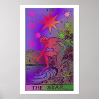 Poster Psicodélico da Placa de Tarot Star