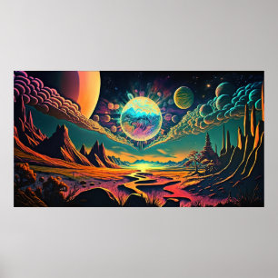 Poster Psicodélico espacial