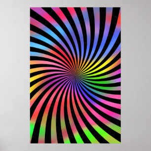 Poster Psicodélico: Espiral multicolores
