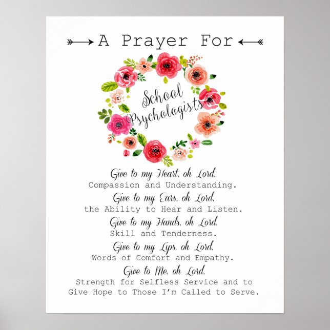 Poster Psicóloga Escola Prayer Art (Frente)