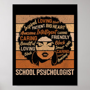 Poster Psicólogo Escolar História Afro-Americana Negra