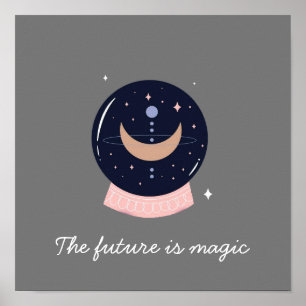 Poster Psíquico místico de bola de cristal