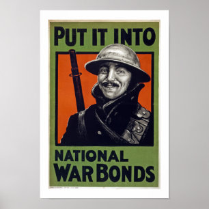 Póster Psto lhe em ligações de guerra nacionais (canvas
