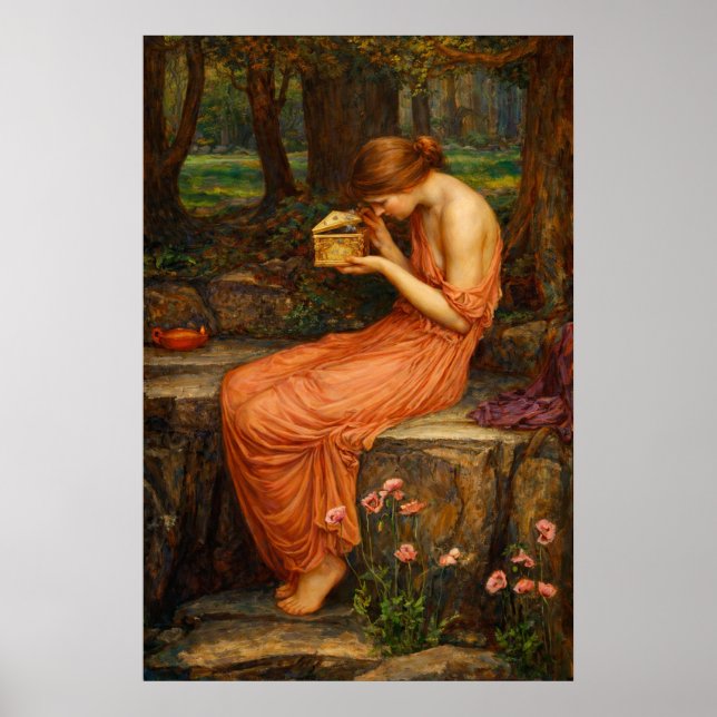 Poster Psyche Opening the Golden Box by Waterhouse (Frente)