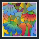 Poster Psychedelic Daydre<br><div class="desc">Essa poster psíquica apresenta um sonho como flores e árvores em uma série de cores gradativas.</div>
