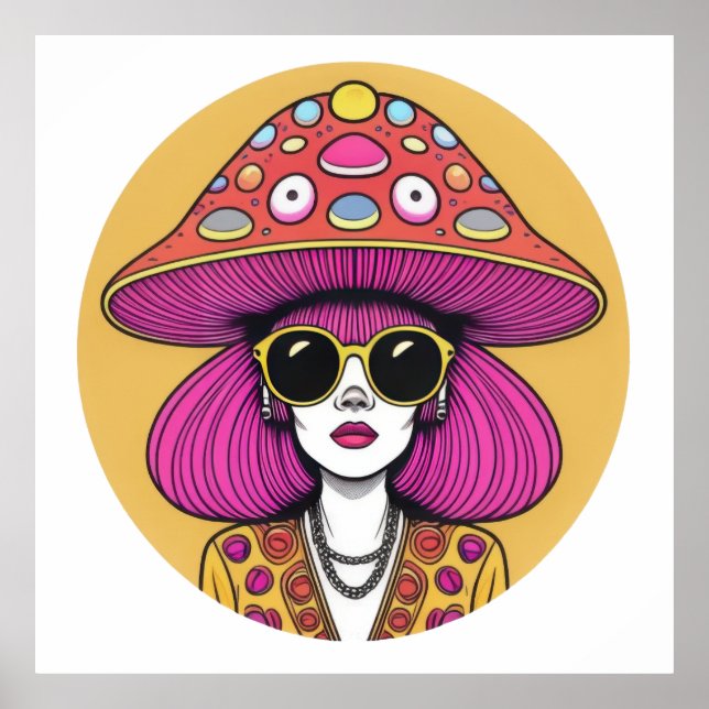 Poster Psychedelic Mushroom Diva (Frente)