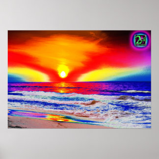 Poster Psychedelic Sunrise Art