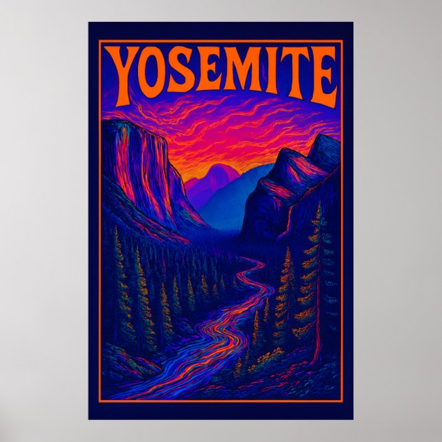 Poster Psychedelic Yosemite (Frente)