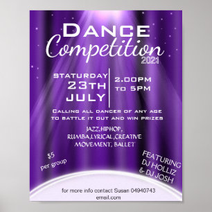 Poster PTA PTO da competição de dança