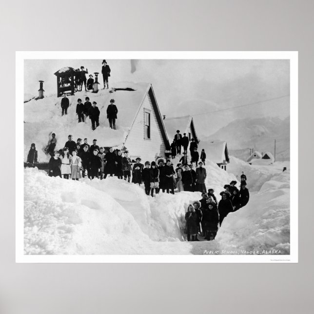 Poster Public School Valdez, Alasca 1910 (Frente)