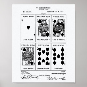 Póster Publicação técnica da Play Card 1893 Patent Art