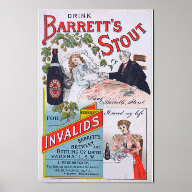 Poster Publicidade Barretts Stout Vintage (Frente)