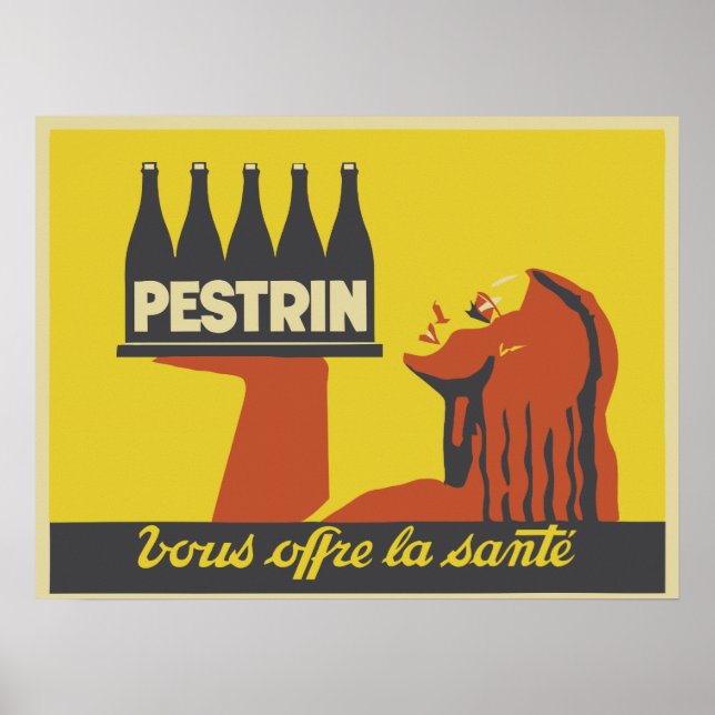 Póster Publicidade das águas minerais com descodificação  (Frente)