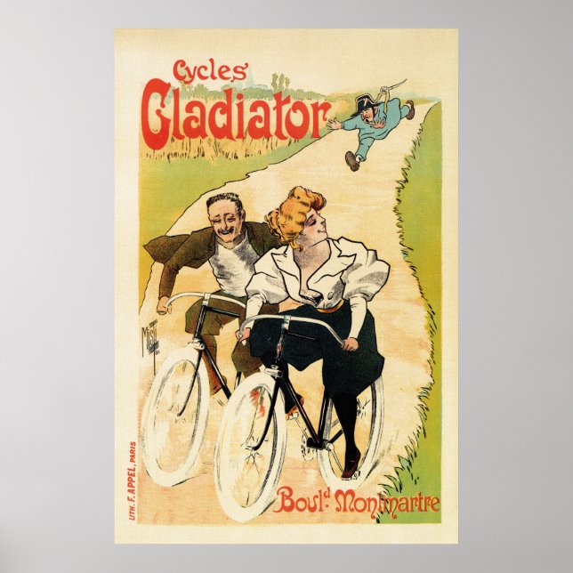 Póster Publicidade de bicicleta francesa Vintage (Frente)