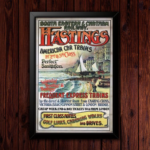 Poster Publicidade de Viagens da Ferrovia do Sudeste Vint
