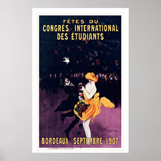 Poster Publicidade de Vinho de Bordeaux de setembro de 19 (Frente)