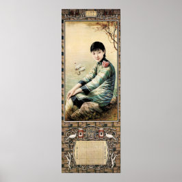 Poster Publicidade no calendário de vinhetas da mulher ch