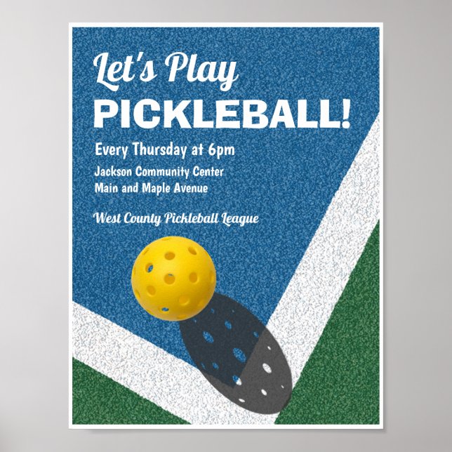 Poster Publicidade para Jogos de Pickleball (Frente)