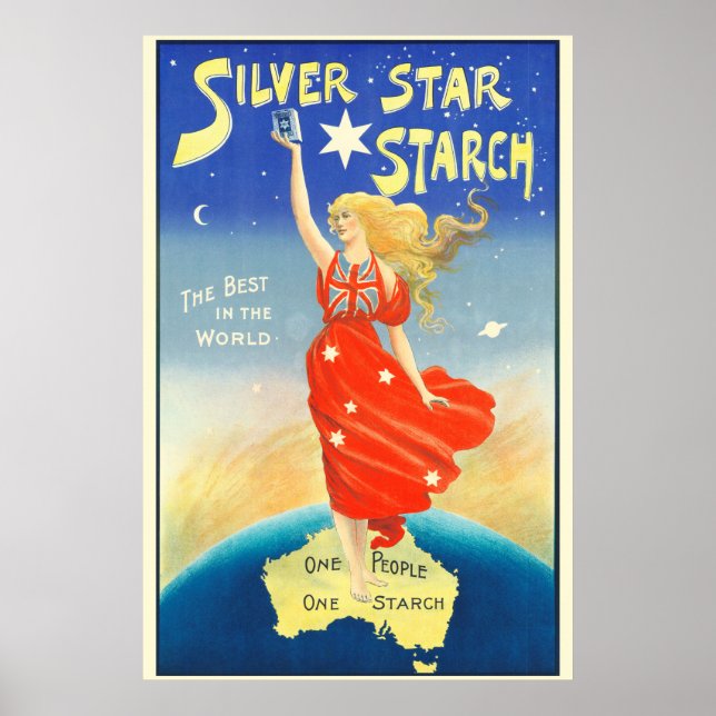 Poster Publicidade Silver Star Starch Austrália (Frente)