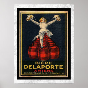 Poster Publicidade Vintage French Beer Barrel