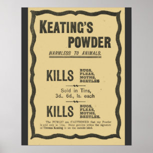 Póster Publicidade Vintage, Keatings em pó