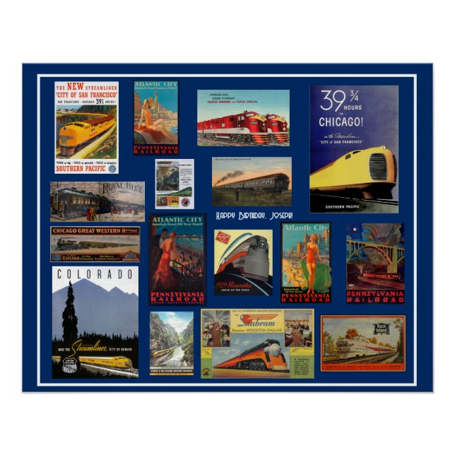 Póster Publicidade Vintage para caminhos de ferro (Frente)