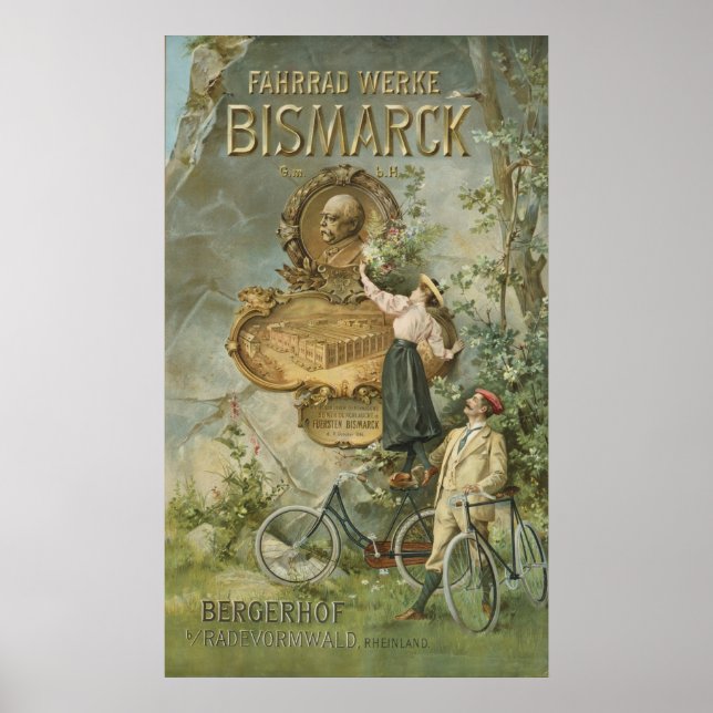 Poster publicitando o Fahrrad Werke Bismarck (Frente)
