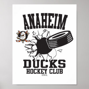 Poster Puck de Hockey Anaheim Ducks Estouro Laranja Ofici