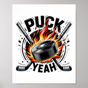 Poster Puck Sim Engraçado Pai de Hockey Mãe Jogadores de