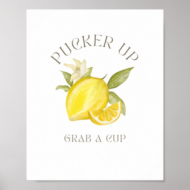 Poster Pucker Up, Pegue um Sinal de Taça para Festa (Frente)