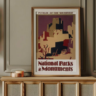 Poster Pueblos Antigos do Parque Nacional do Sudoeste