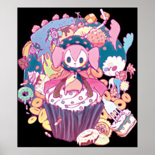 Poster Puella Magi Madoka - Charlotte e Amigo