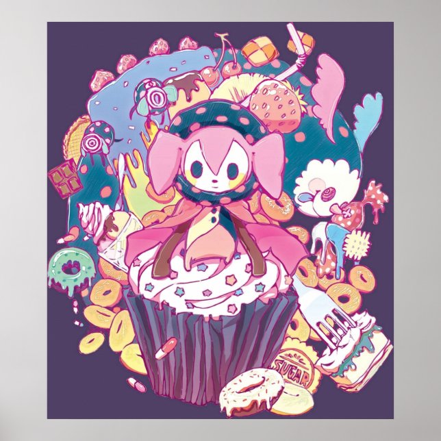 Poster Puella Magi Madoka Charlotte e Amigos (Frente)