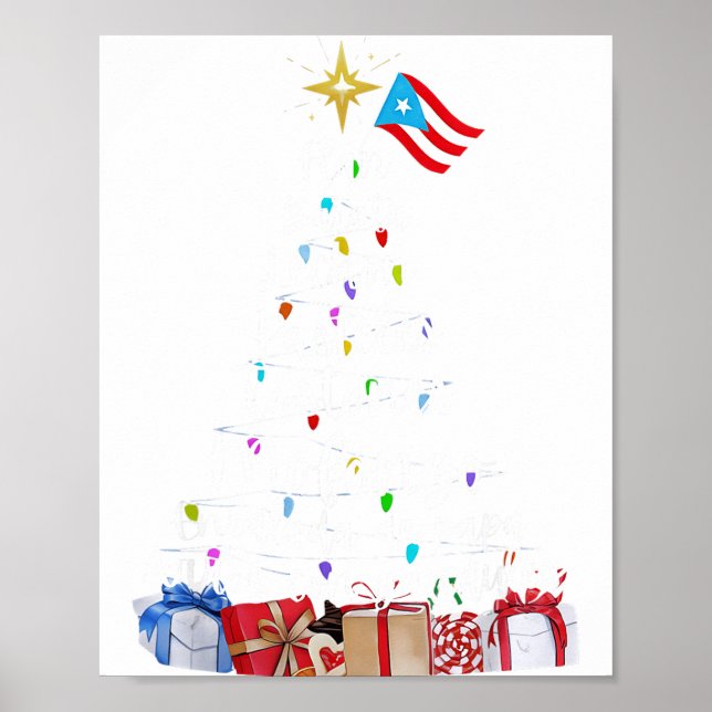 Poster Puerto Rican Christmas Tree Lights Food Traditions (Frente)