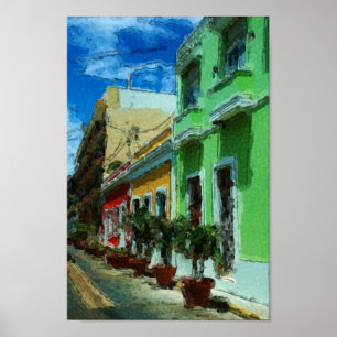 Póster Puerto Rico - San Juan velho