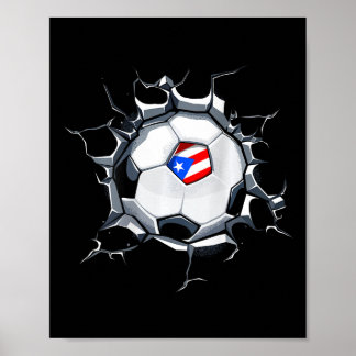 Poster Puerto Rico Soccer Fans Jersey Puerto Rican Footba