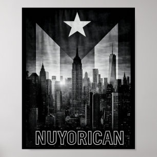 Poster Puerto-riquenho homem mulher taino bandeira porto