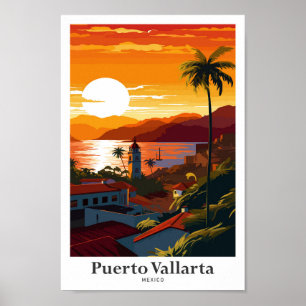 Poster Puerto Vallarta Mexico Viagem Art Vintage